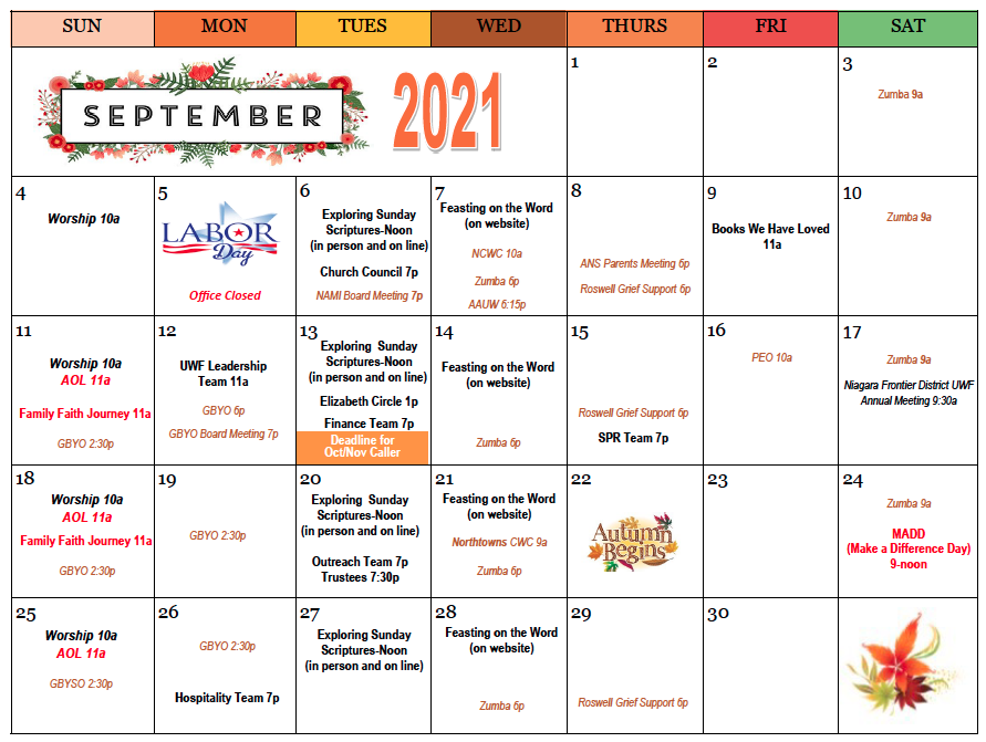 september calendar 2022